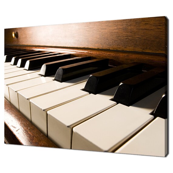 Vintage Piano Keys Close Up Brown Wood Music Nostalgia Poster