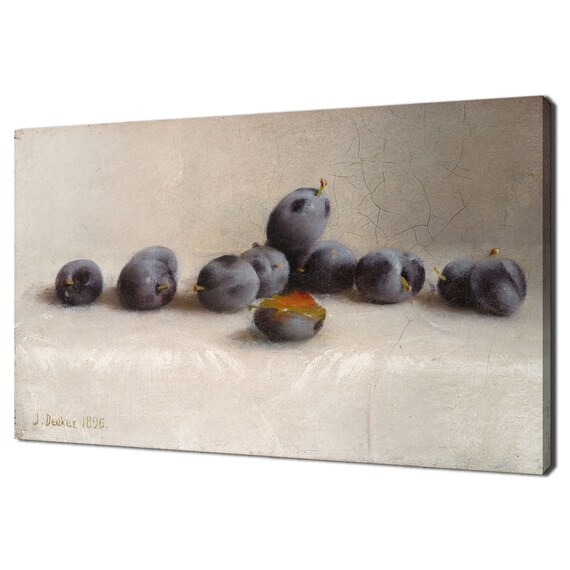 Twelve Plums 1896 Joseph Decker Reproduction Fruits Print Wall Art Vintage Victorian Painting Plums Print Antique Fine Art