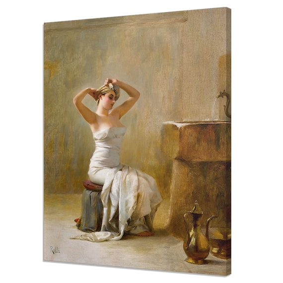 Theodore Ralli Lady at the Bath Orientalist Academic Painting Print