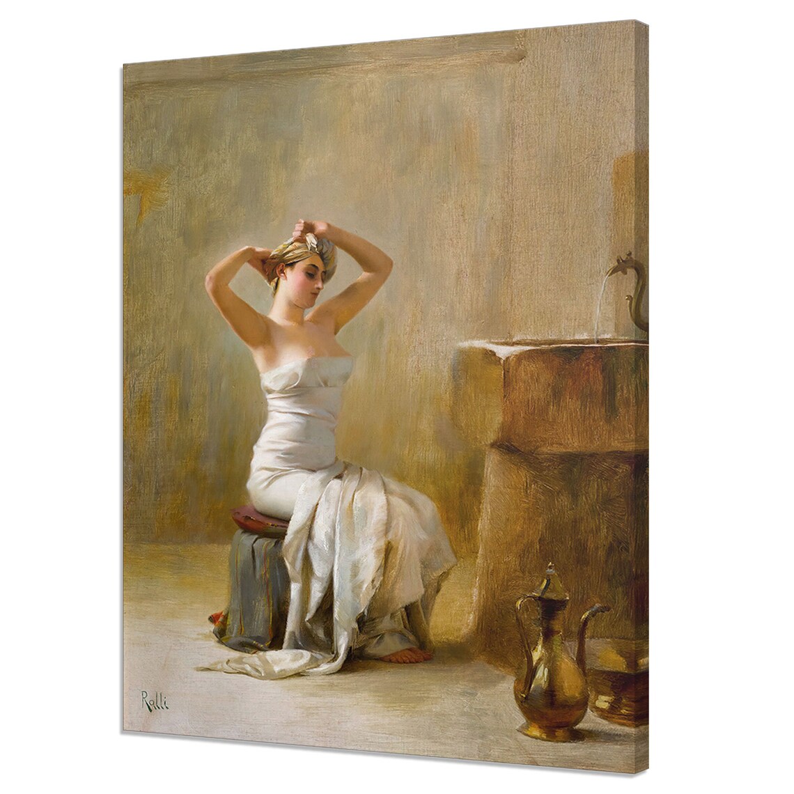 Theodore Ralli Lady at the Bath Orientalist Academic Painting Print