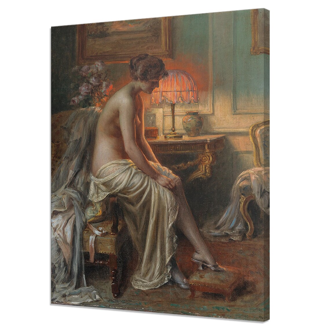 Delphin Enjolras Lady in the Boudoir Romantic Antique Painting Print