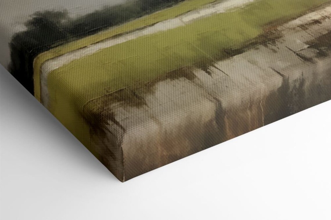 Moody Marsh Wetland Abstract Minimalist Neutral Landscape Wall Art - Image 2
