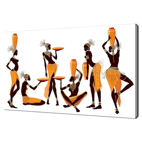 Abstract African Women Modern Design Art Print