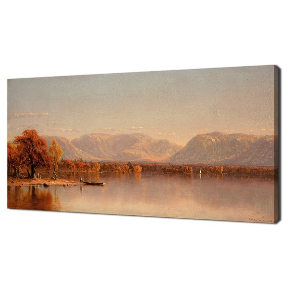 Lake Sunapee New Hampshire 1860 Print Wall Art Picture Vintage Victorian Painting Print Antique Fine Art Farmhouse Decor