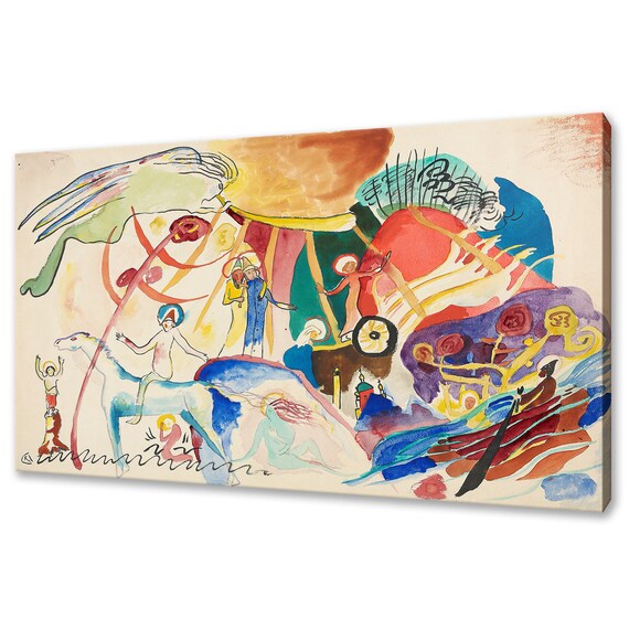 Wassily Kandinsky All Saints Study 1911 Watercolour Figures Wall Art