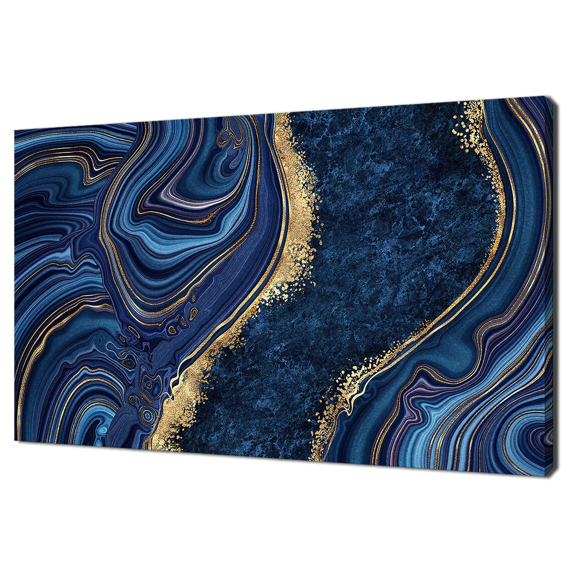 Blue Marble Agate Granite Minimalism Wall Art Print