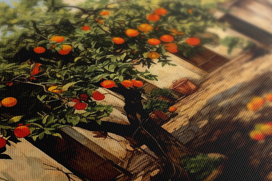 Orange Tree In Spanish Yard, Vintage Wall Art Print - Image 2