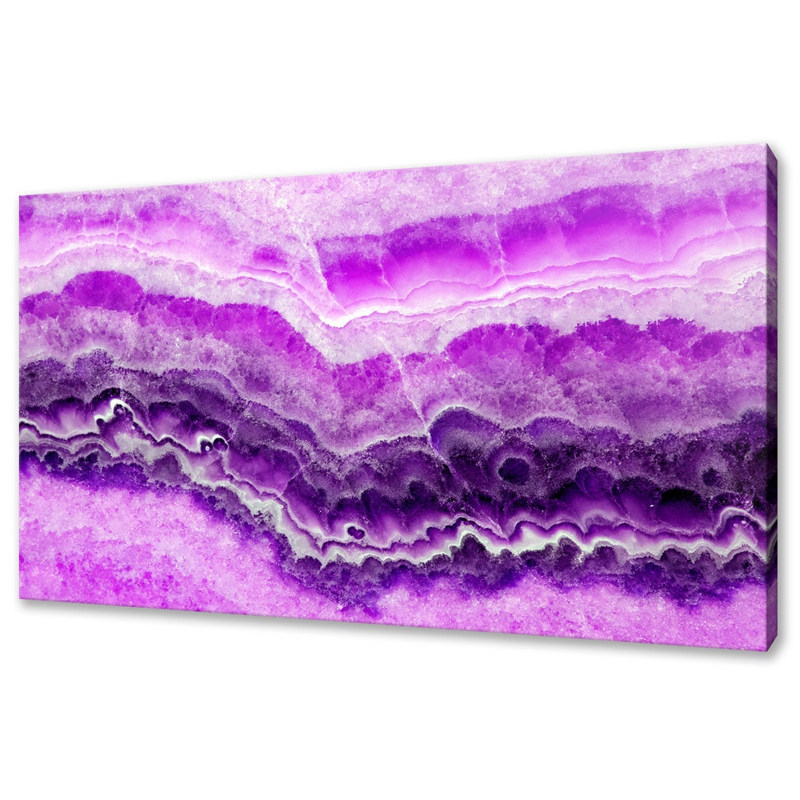 Purple Amethyst Stone Cut Close Up Layers Abstract Art Print