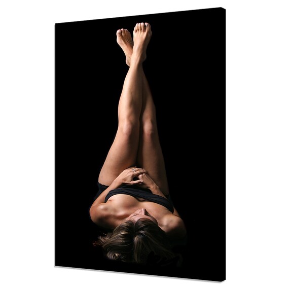 Elegant Female Figure Legs Raised Dark Fine Art Photo Wall Print