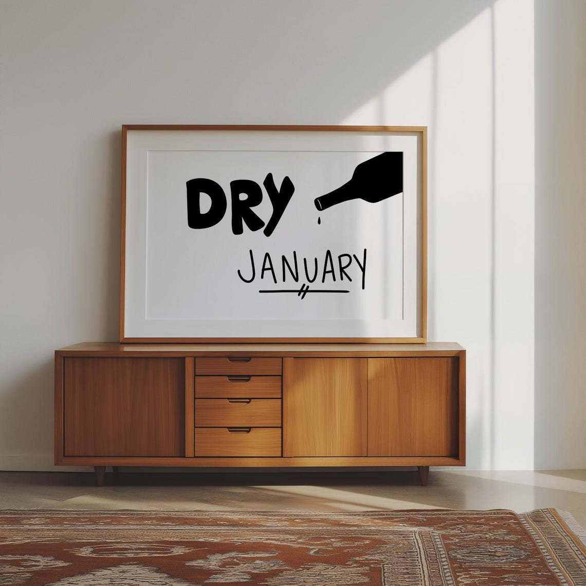 Dry January Sober Curious Motivational Typography Wall Poster