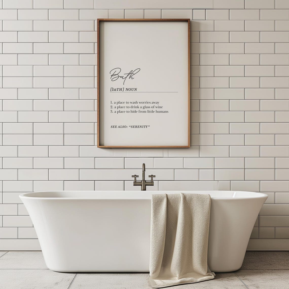 Bath Definition Funny Mom Bathroom Dictionary Quote Decor Poster - Image 2