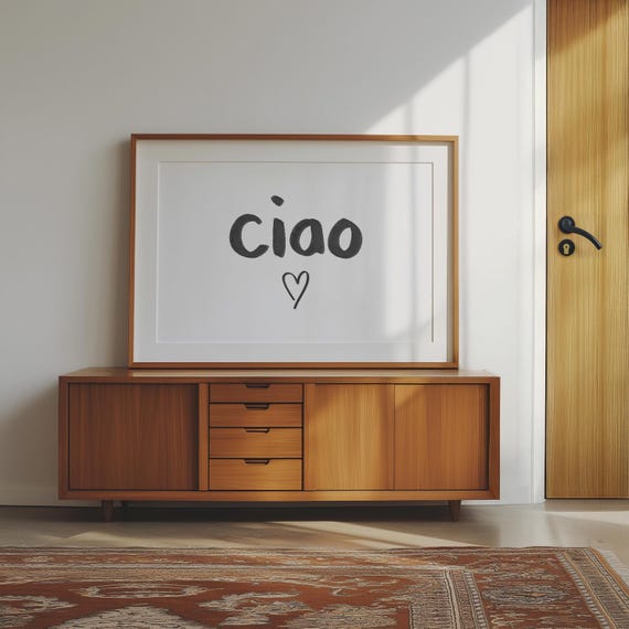 Ciao Minimalist Entryway Quote Art Print