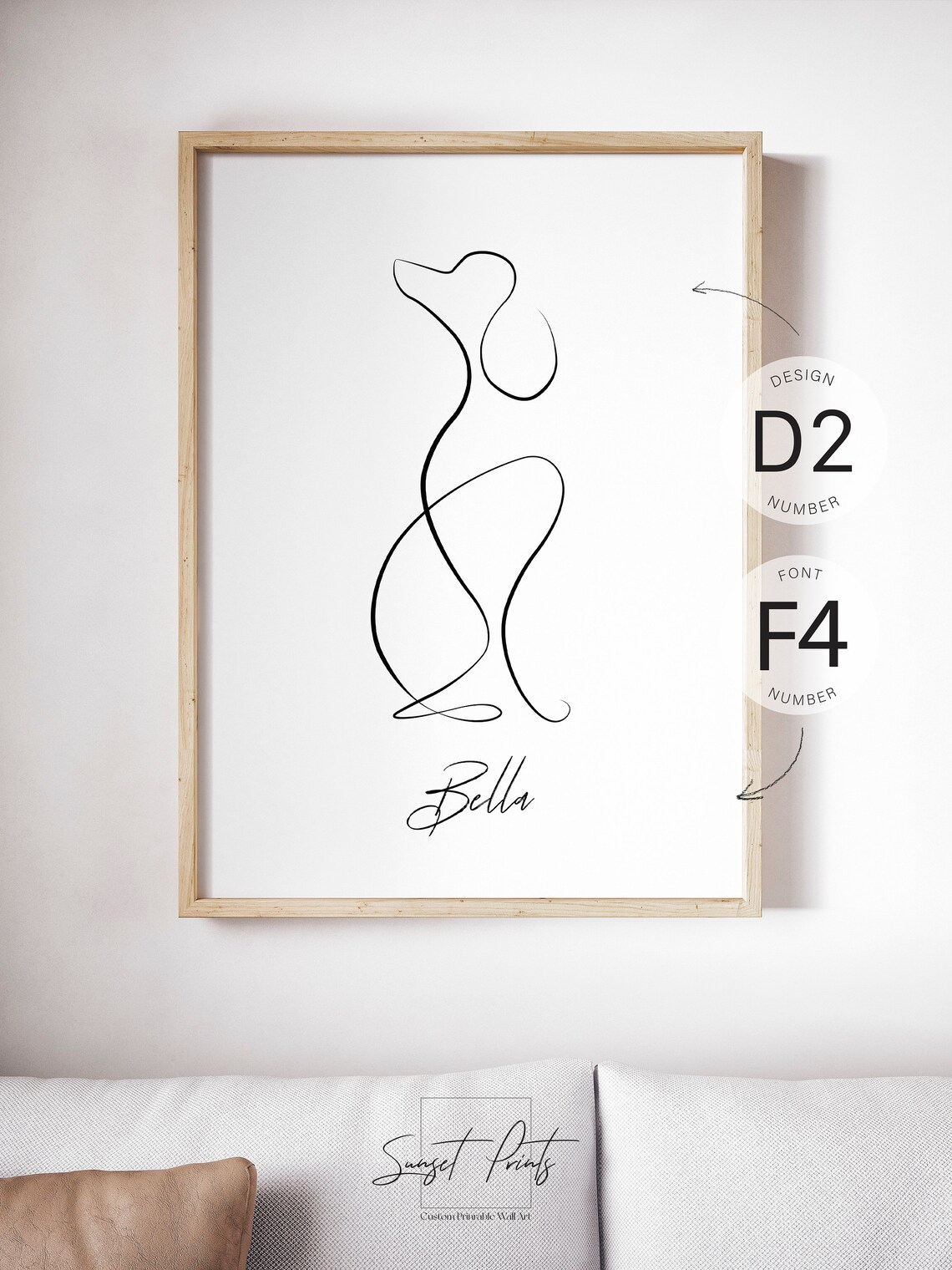 Customisable Poodle Line Drawing, Elegant Dog Poster - Image 5