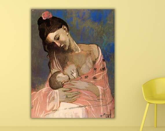 Mother And Child Poster Print Wall Art By Pablo Picasso Picasso Artworks Pablo Picasso Mother And Child Painting Modern Wall Decors