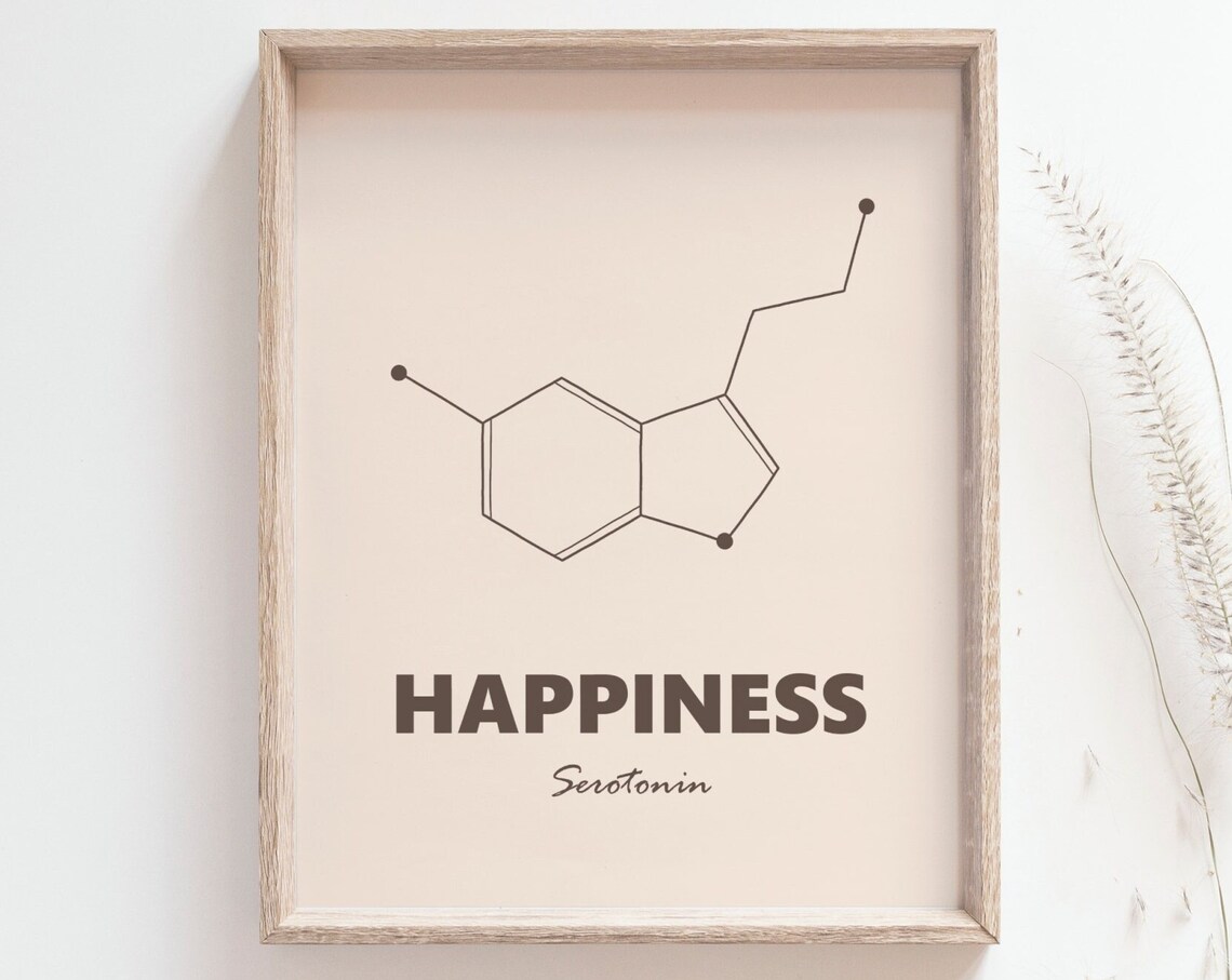 Happiness Molecule Minimalist Poster Print