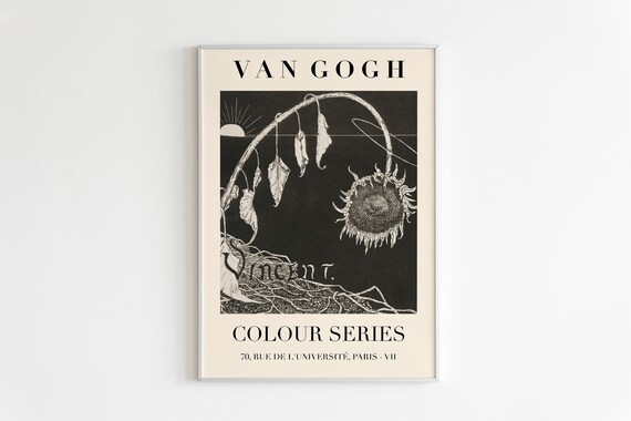 Van Gogh Colour Series Exhibition Print High Quality Print Mid Century Modern Art Van Gogh Wall Art Bw