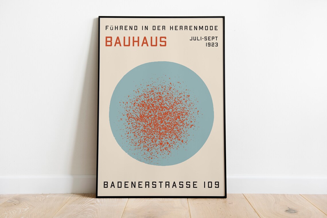 Bauhaus 1923 Exhibition Abstract Blue Circle Retro German Design Poster - Image 3