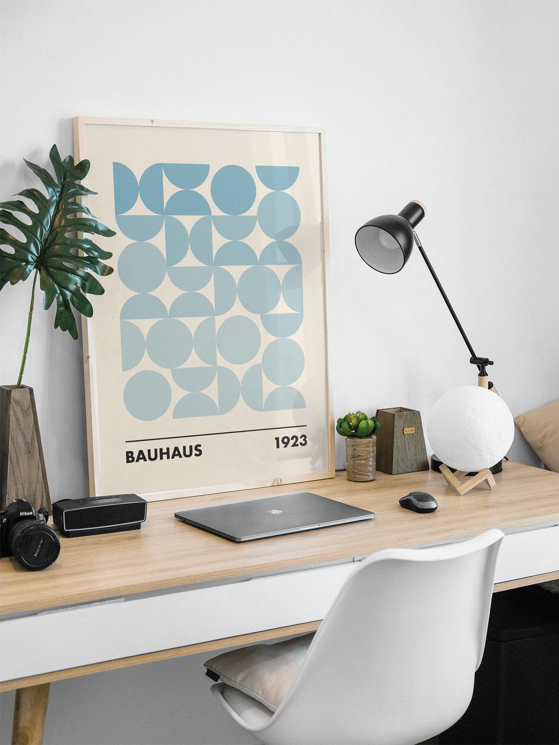 Bauhaus 1923 Blue Geometric Circles Mid Century Abstract Poster - Image 4