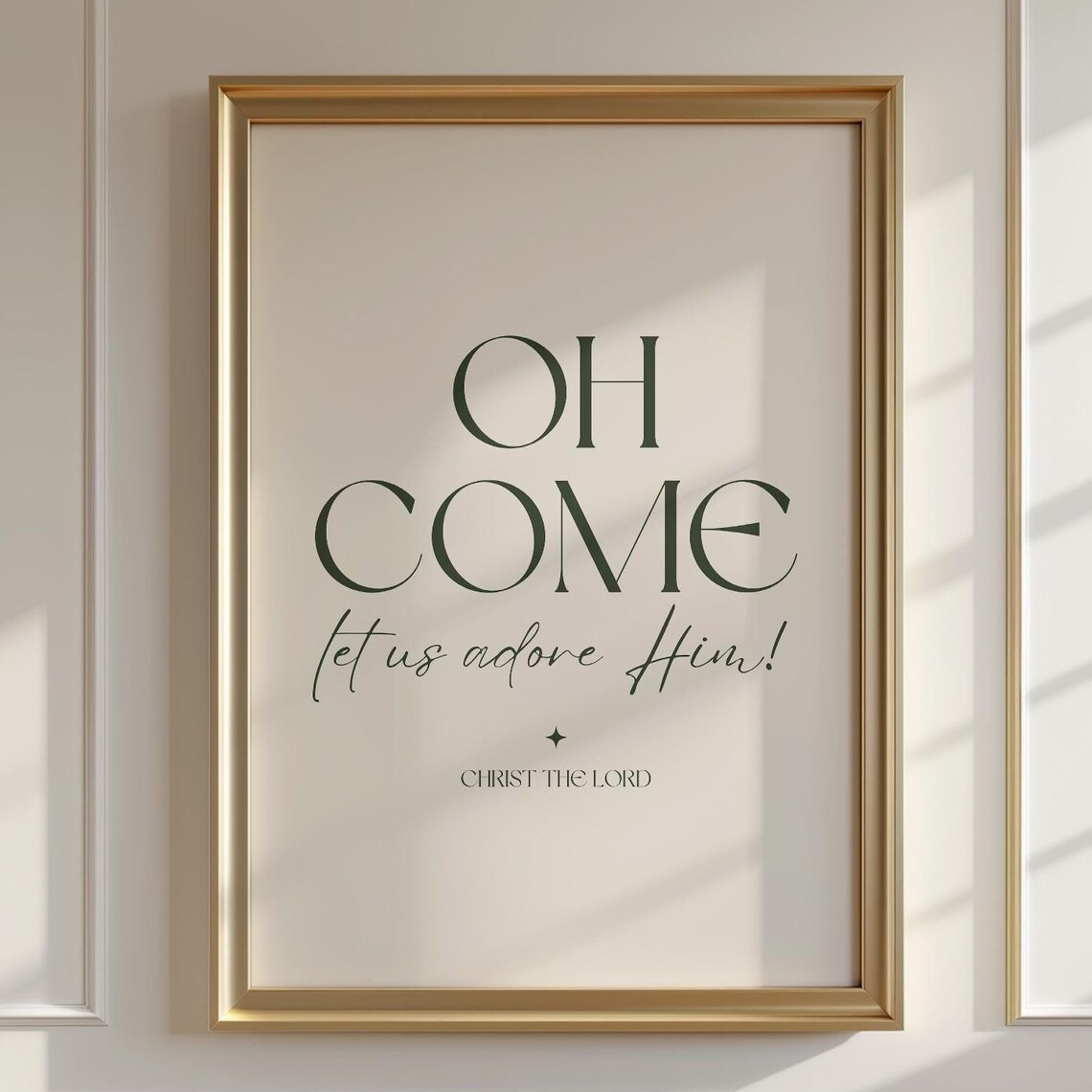 Oh Come Let Us Adore Him Christmas Carol Lyrics Elegant Minimal Holiday Print