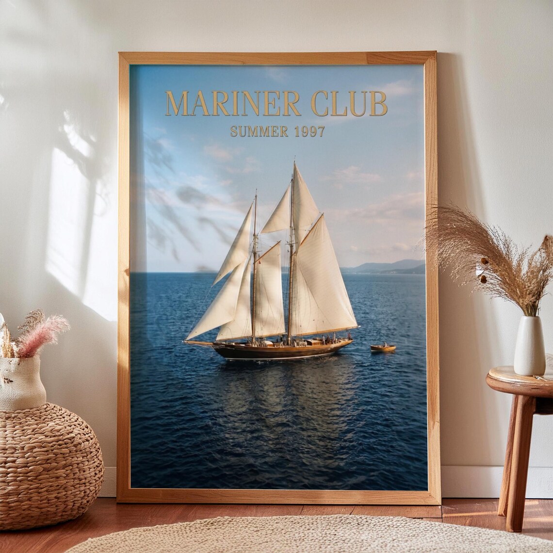 Mariner Club Summer 1997 Sailboat Nautical Coastal Travel Poster