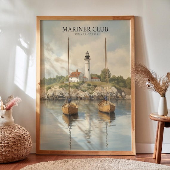 Vintage Yacht Wall Art Retro Summer Coastal Bar Cart Decor Nautical Printable Digital Download