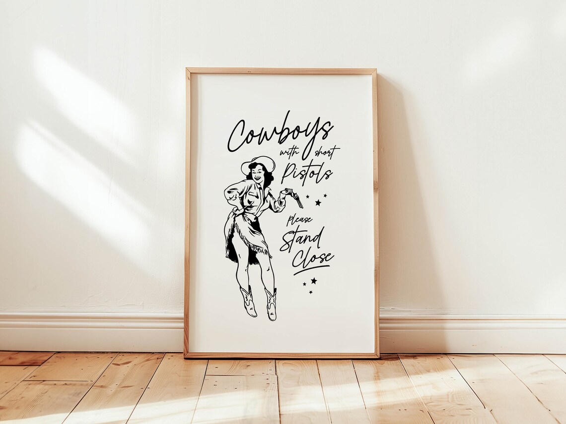 Western Cowboy Bathroom Humor Wall Art Poster