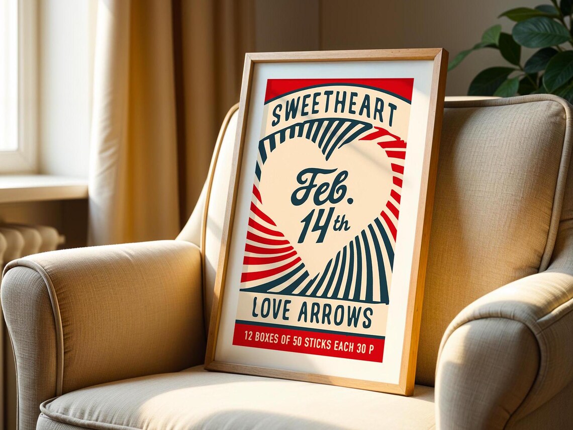Sweetheart Print Retro Valentine's Day Poster - Image 2