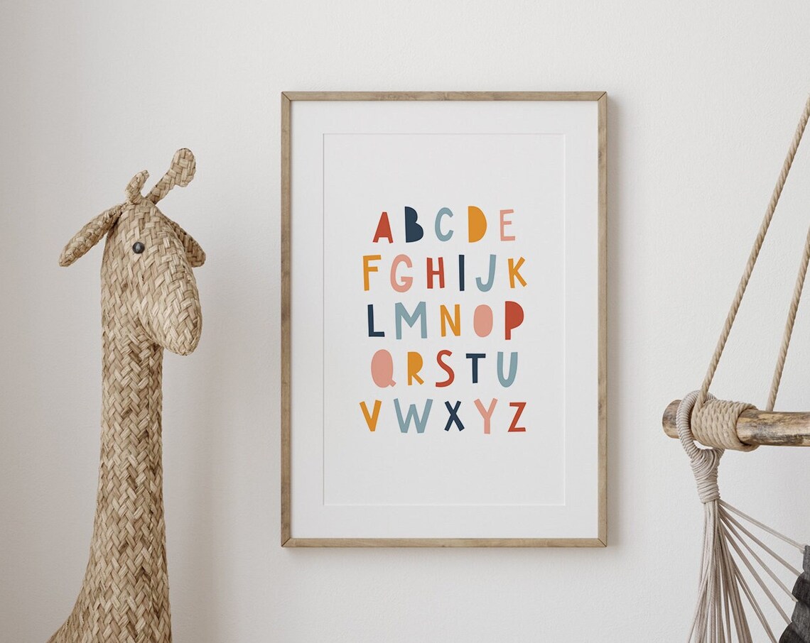 Colorful Alphabet Letters Kids ABC Art Classroom Learning Poster - Image 2