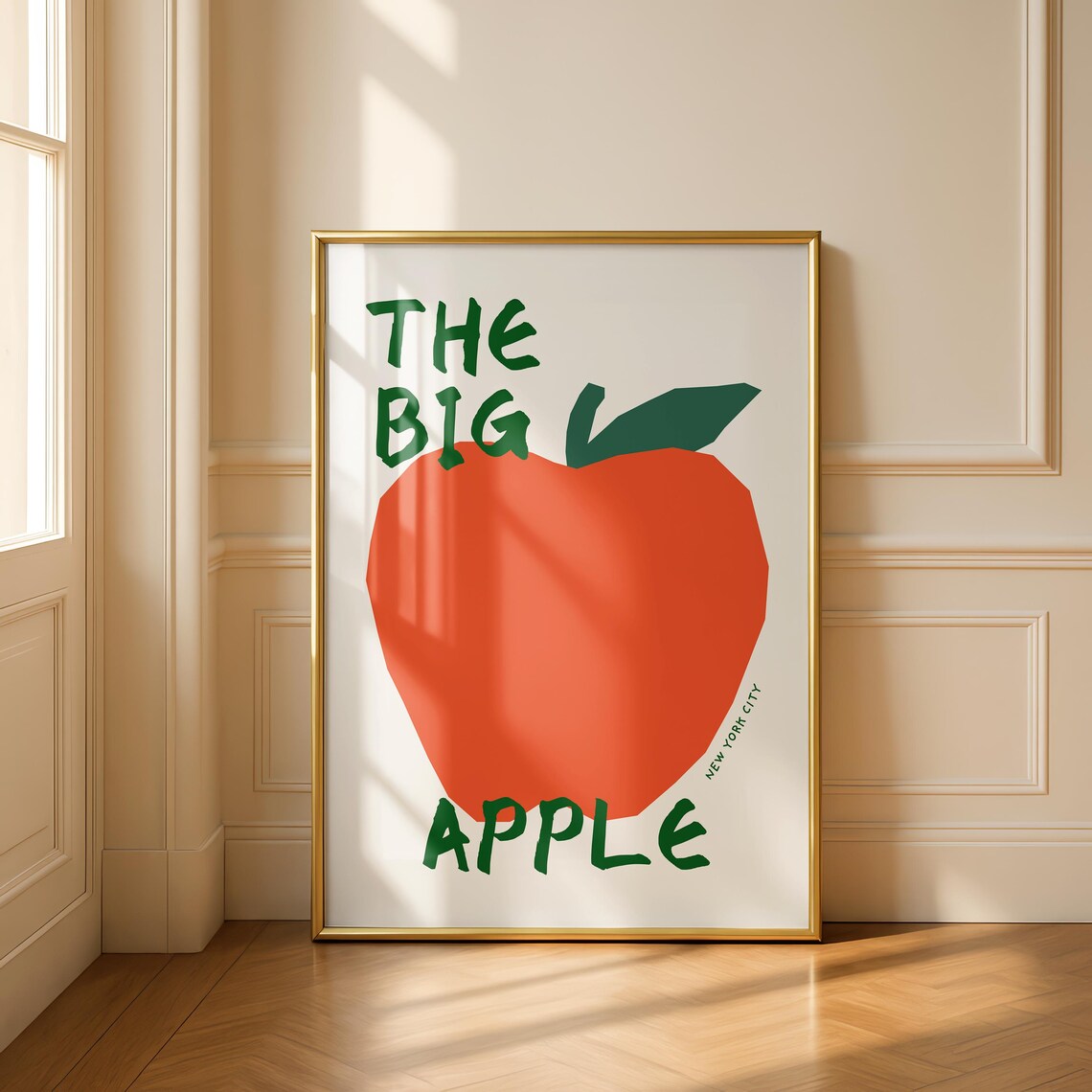 Big Apple Poster, New York City Food Art Print