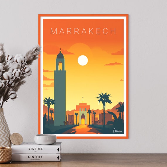 Illustration Seen From Marrakech I Morocco Koutoubia Mosque
