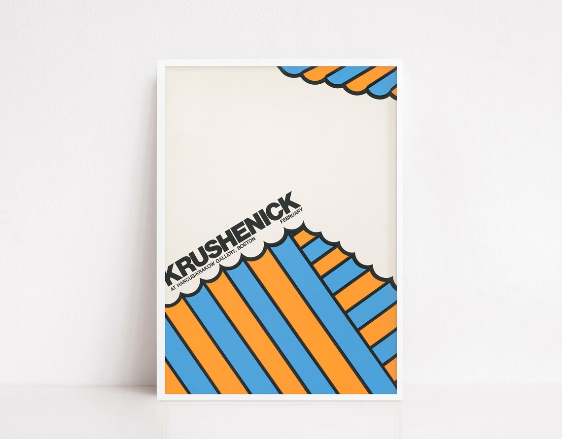 Nicholas Krushenick Exhibition Poster, Vintage Pop Art