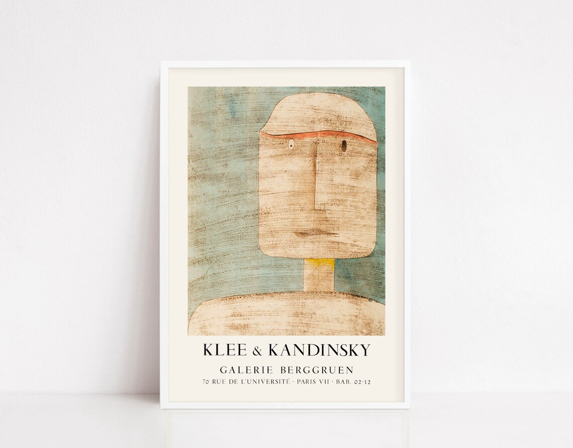 Klee and Kandinsky Galerie Berggruen Paris Abstract Face Art Poster
