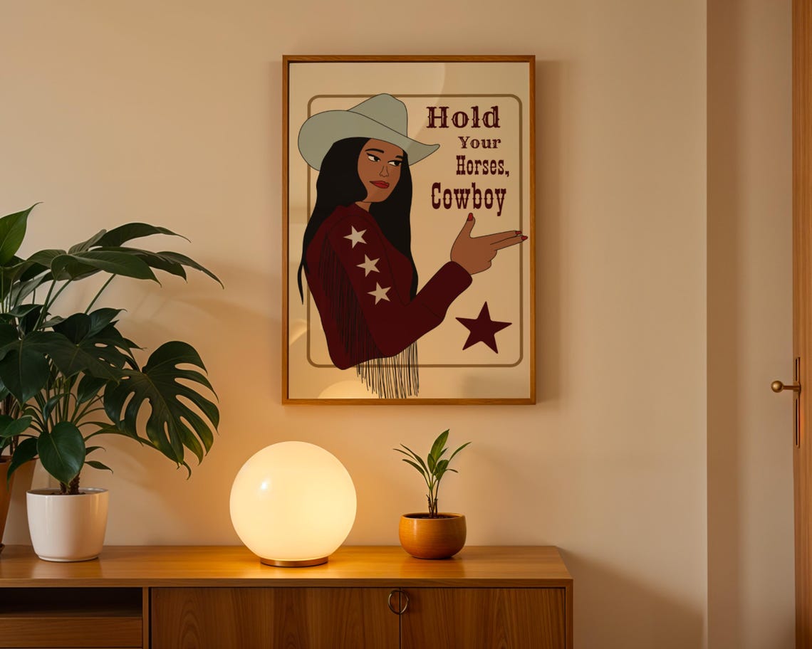 Hold Your Horses Cowboy Quote, Western Home Decor - Image 3