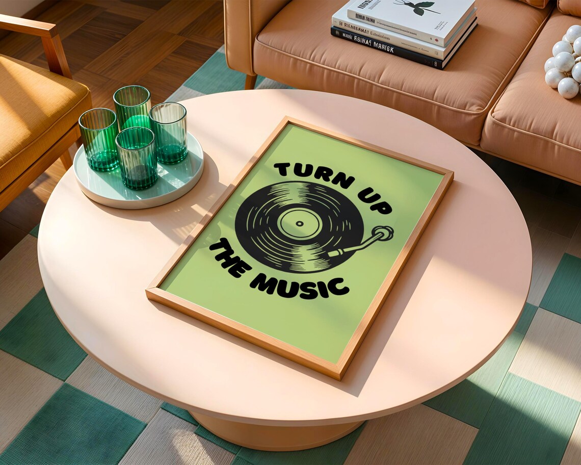 Turn Up The Music, Musical Quote Poster - Image 2