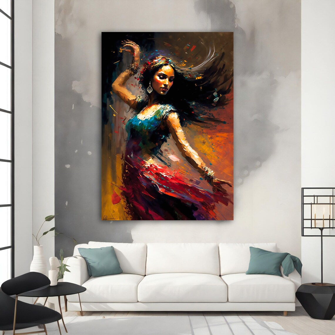 Passionate Woman Dancing Colorful Expressive Oil Painting Art Poster - Image 3