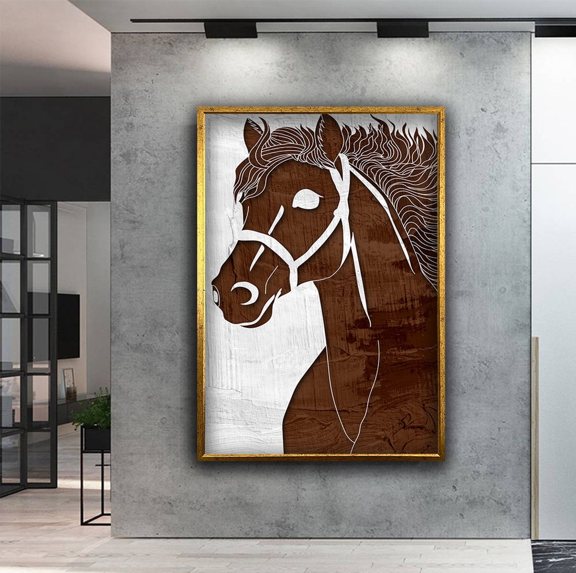 Brown Horse Wall Art Noble Brown Horse Wall Art Horse Print Horse Painting Farmhouse Art Print Animal Art - Image 3