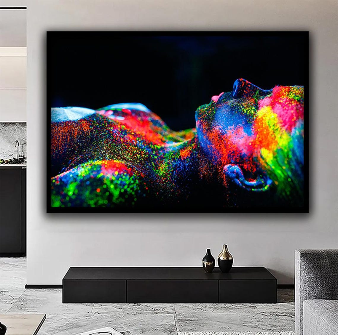 Colorful Woman Body Art Portrait Woman Print Woman Poster Colorful Woman Art Print Gift For Christmas Modern Art - Image 2