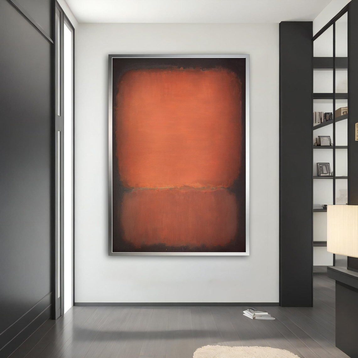 Red Color Field Abstract Glowing Warm Minimal Modern Art Poster - Image 3