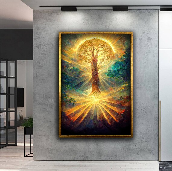 Fortune Tree Print Luminescent Tree Wall Art Tree Of Life Art Forest Tree Wall Art Tree Wall Decor Forest Art