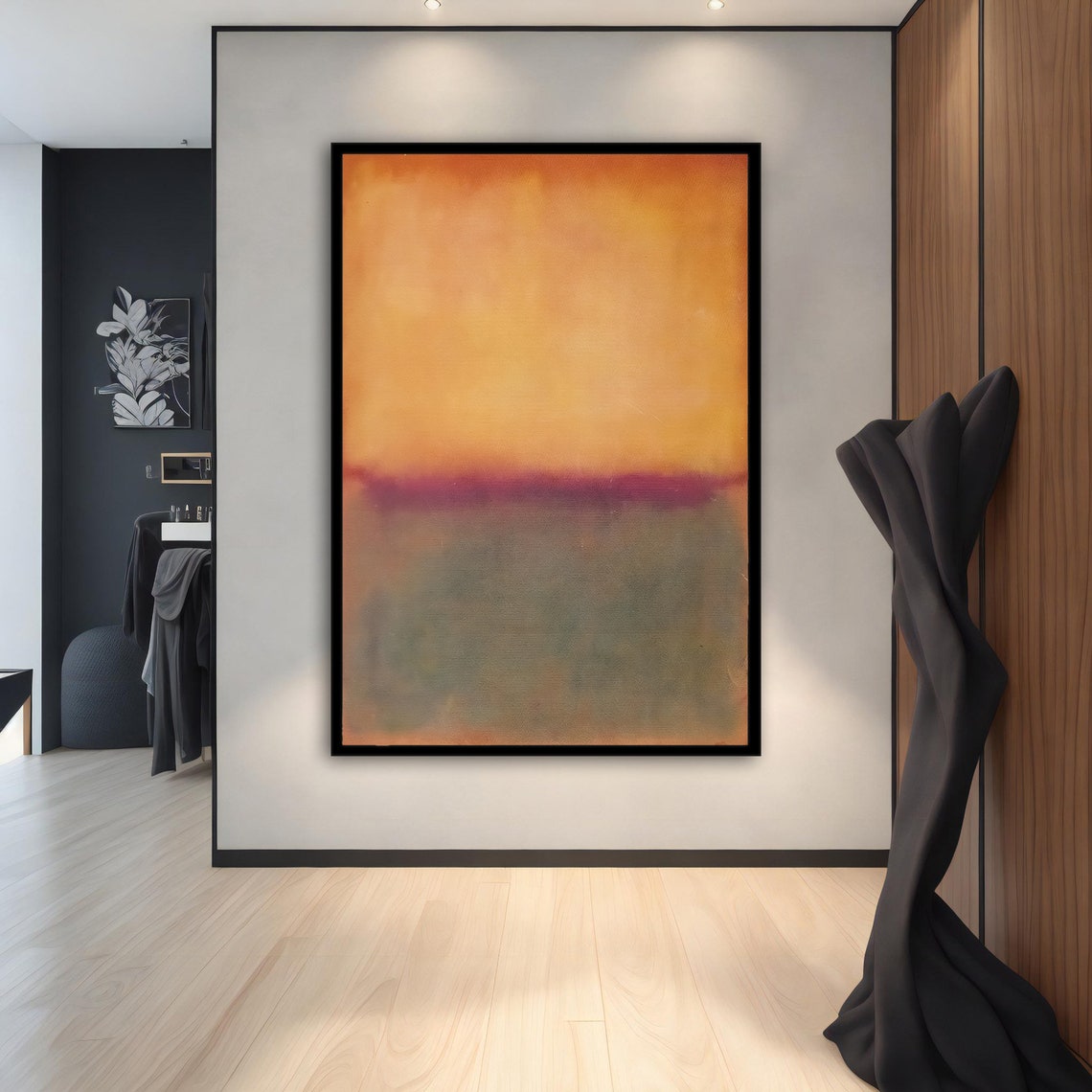 Rothko Style Soft Orange Magenta Grey Muted Color Field Poster - Image 2