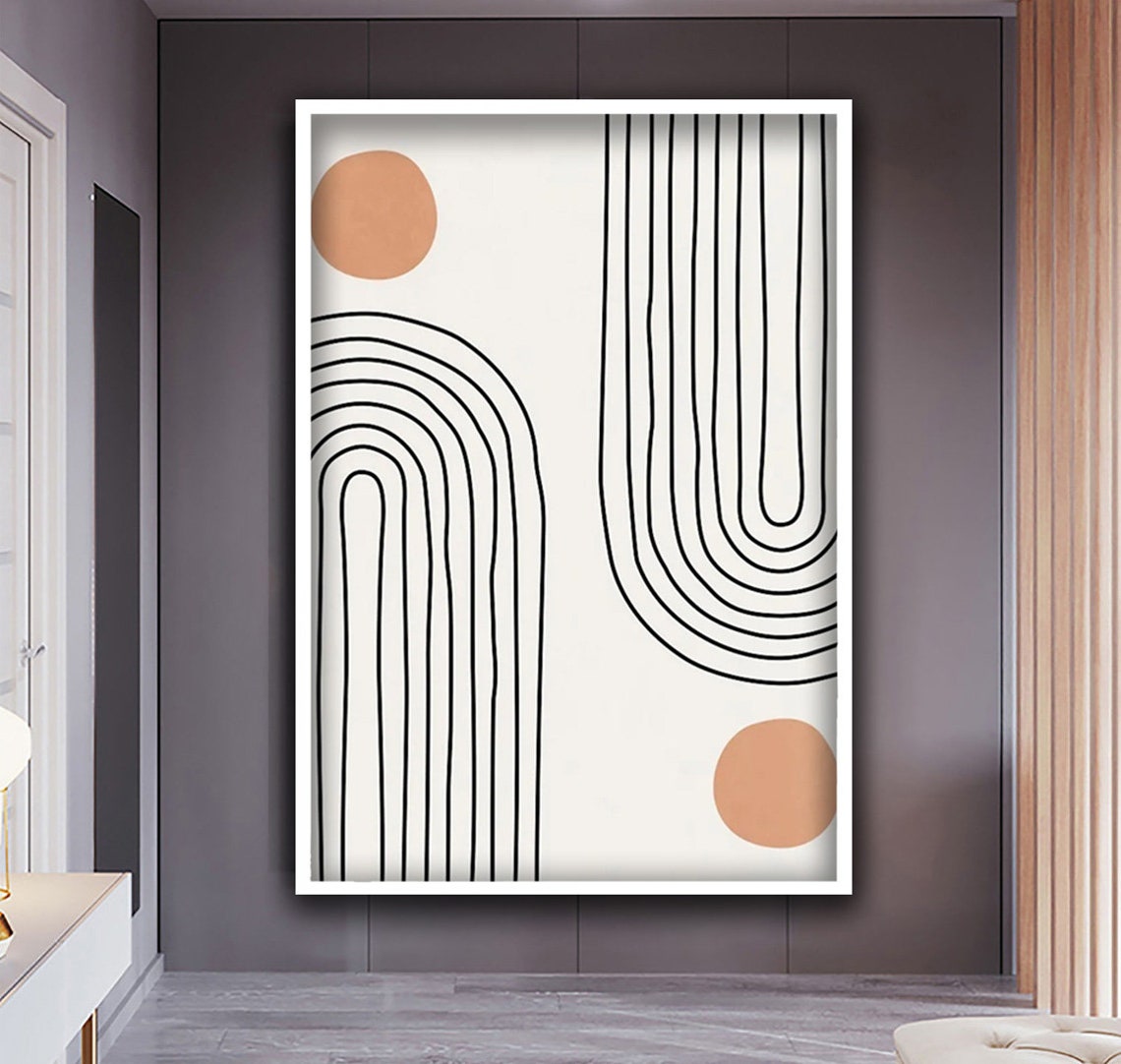 Boho Terracotta Circles and Black Line Arches Minimal Wall Poster - Image 4