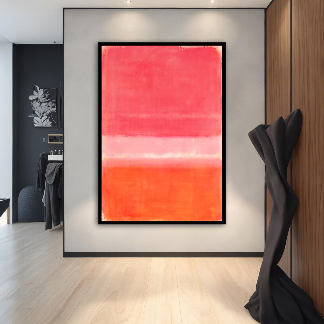 Mark Rothko Pink Coral Orange Color Field Abstract Art Print Poster - Image 3
