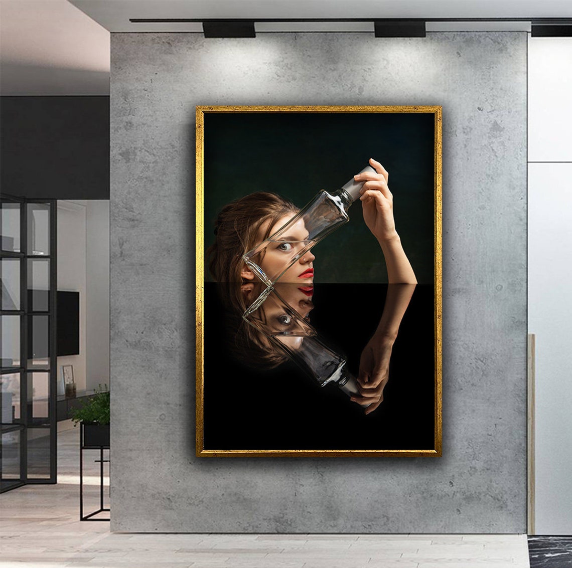 Woman Holding A Bottle Art Blonde Woman Print Woman Painting Woman Portrait Art Beatiful Girl Modern Art - Image 4