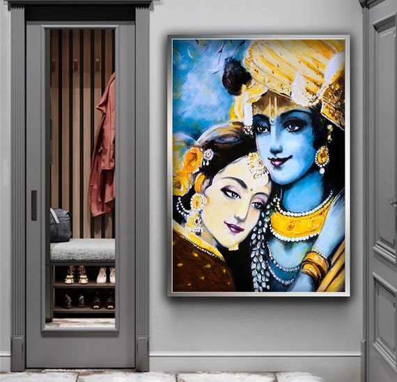 Indian Women Wall Art Blue Indian Woman Art Indian Art Print Woman Poster Wall Decor Ethnic Painting