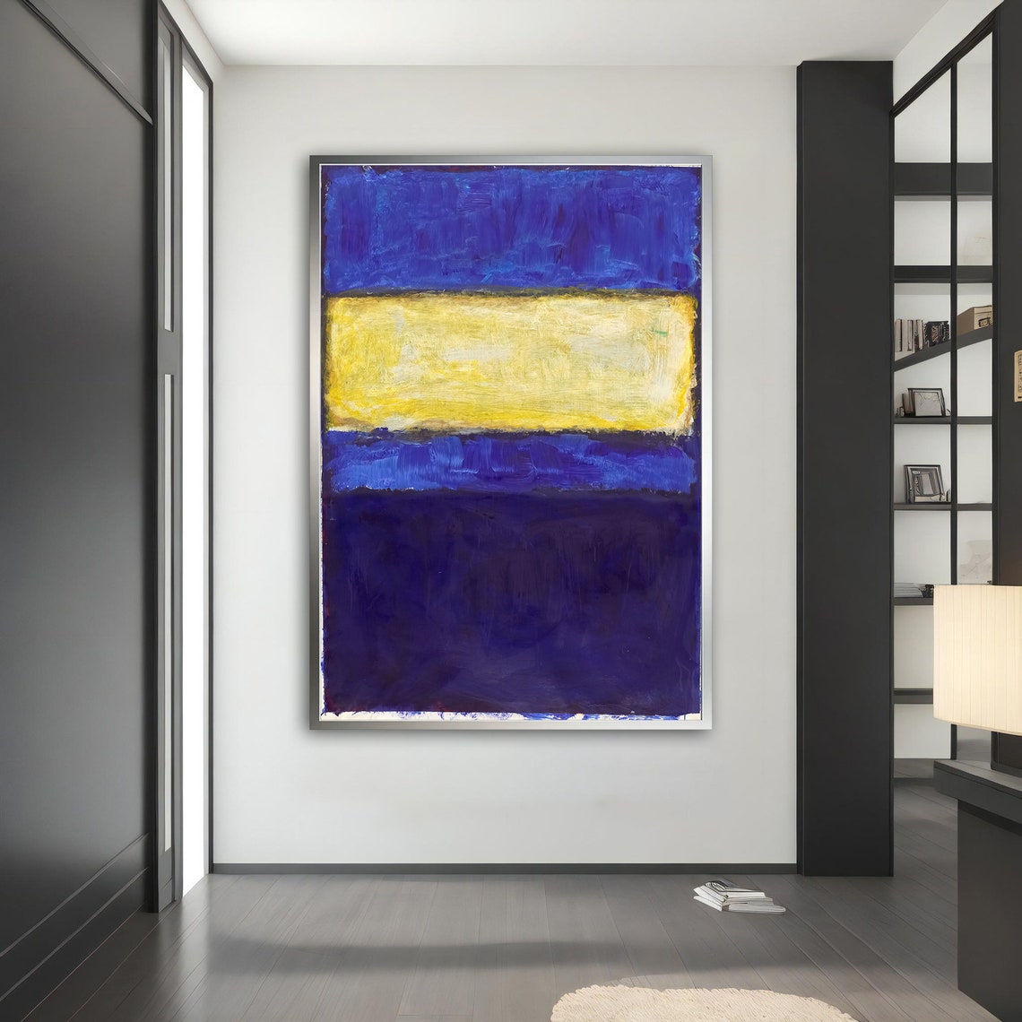 Rothko Style Blue and Yellow Color Field Bold Abstract Art Poster - Image 4