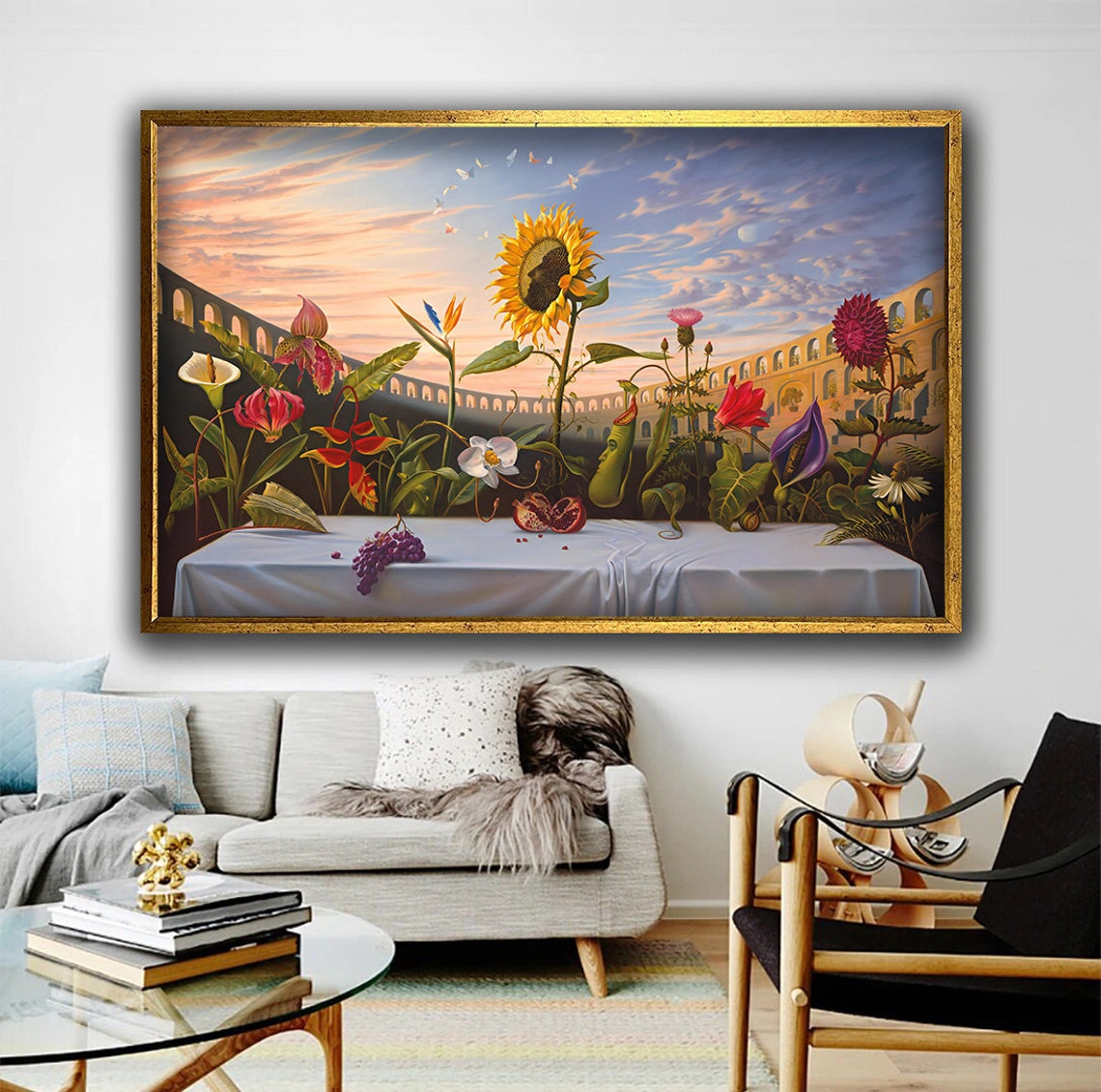 Vladimir Kush Flower Last Supper Surreal Giant Blossom Table Poster - Image 4