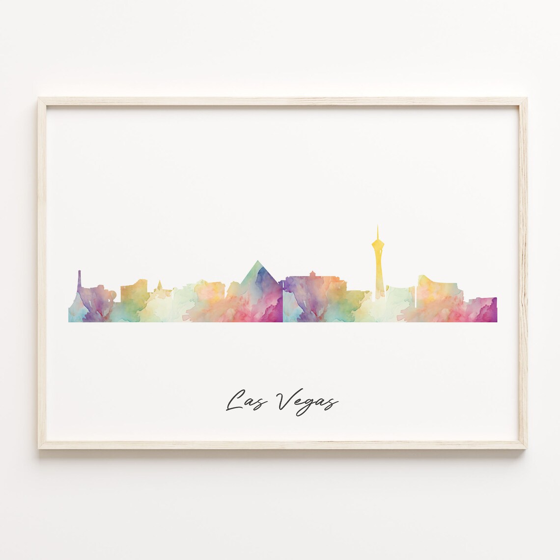 Las Vegas Nevada Watercolor Skyline Cityscape Travel Gift Poster