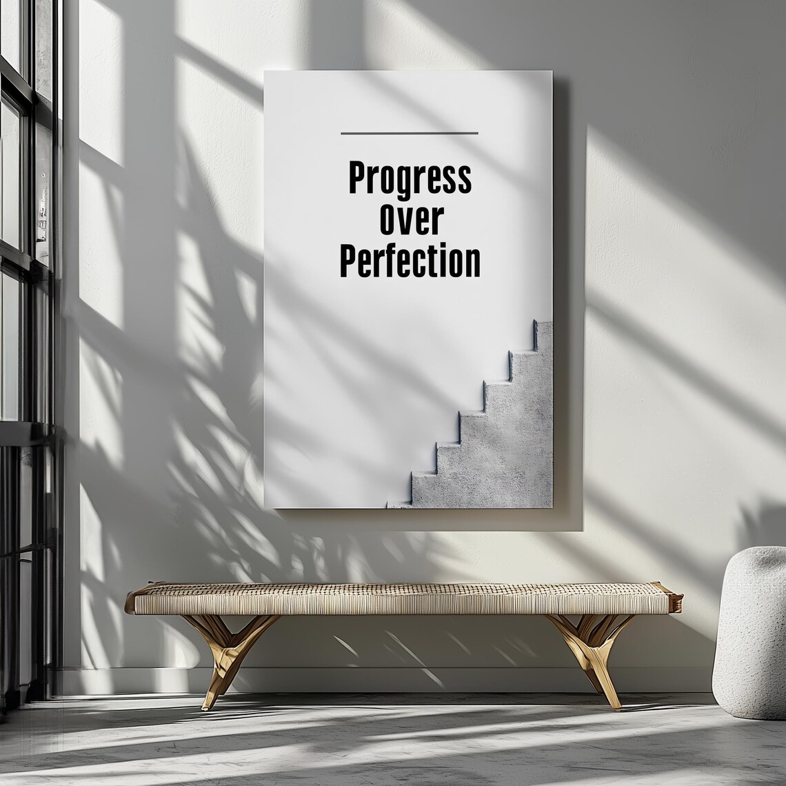Progress Over Perfection, Minimalist Motivational Art Print - Image 5