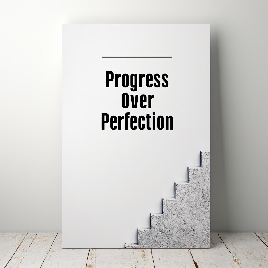 Progress Over Perfection, Minimalist Motivational Art Print - Image 2