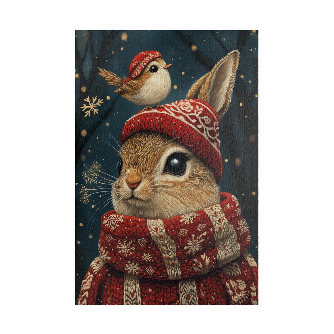 Winter Rabbit And Little Bird Jigsaw Puzzle Gift - Image 3